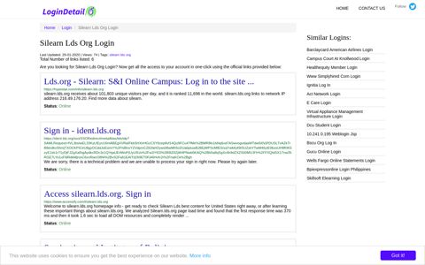 Silearn Lds Org Login Lds.org - Silearn: S&I Online Campus ...
