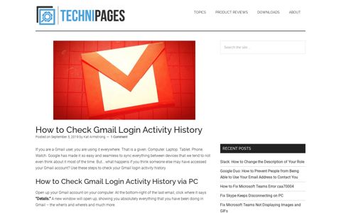 How to Check Gmail Login Activity History - Technipages