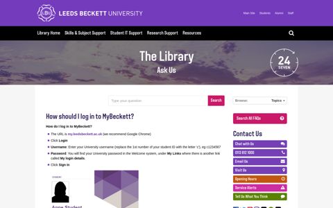 How should I log in to MyBeckett? - Ask Us - Leeds Beckett ...