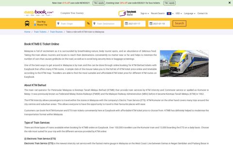 KTM ETS Malaysia Train Online Ticketing | Easybook®