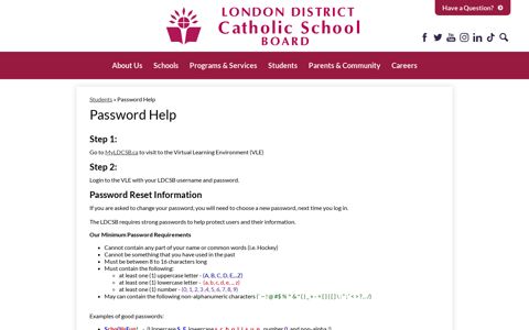 Password Help – Students – London District Catholic School ...
