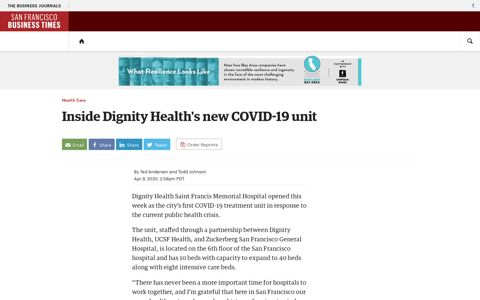 Inside Dignity Health's new COVID-19 unit - San Francisco ...