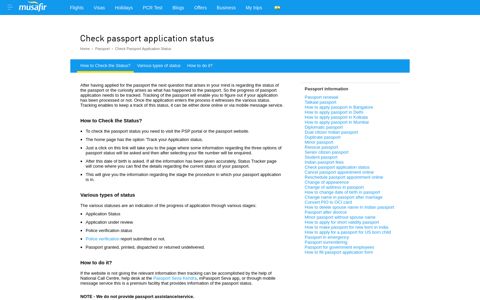 Check your passport status-Track your passport online - Musafir