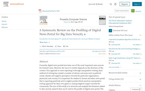 A Systematic Review on the Profiling of Digital News Portal for ...