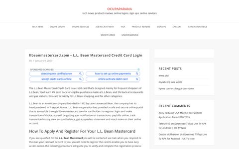llbeanmastercard.com – L.L. Bean Mastercard Credit Card Login
