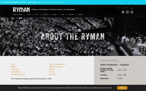 About The Ryman - Ryman Auditorium