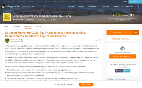 Kettering University 2020-2021 Admissions: Acceptance Rate ...