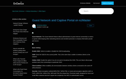 Guest Network and Captive Portal on ezMaster - EnGenius