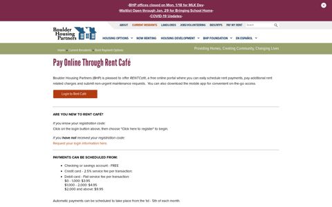 Pay Online Through Rent Café | Boulder Housing Partners