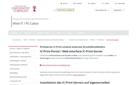 IC Print Printserver | University of Tübingen