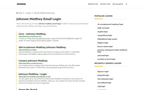 Johnson Matthey Email Login ❤️ One Click Access - iLoveLogin