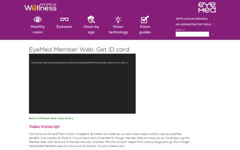 EyeMed Member Web: Get ID card | Eye site on wellness