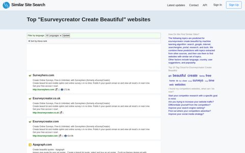 Top Esurveycreator create beautiful Websites - Similars.net