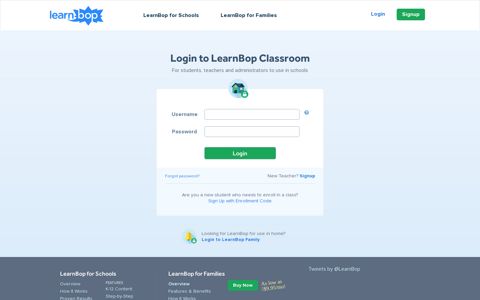 Login to LearnBop Classroom