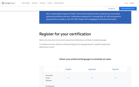 Registration | Certifications | Google Cloud