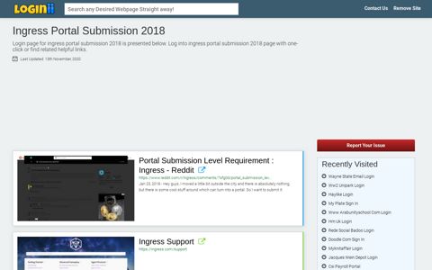 Ingress Portal Submission 2018 - Loginii.com