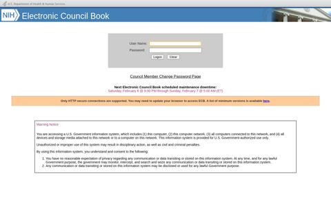 Login -- NIH Electronic Council Book (Council Version)