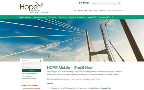 HOPE Mobile – Enroll Now | Hope Credit Union