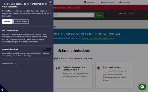 School admissions - Liverpool City Council
