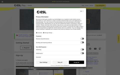 Getting Started: Sign-Up | ESL Play