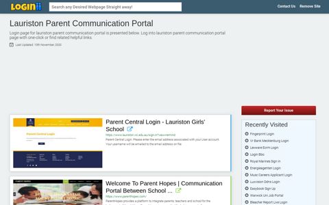 Lauriston Parent Communication Portal - Loginii.com