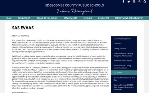 SAS EVAAS – Accountability & Testing – Edgecombe County ...