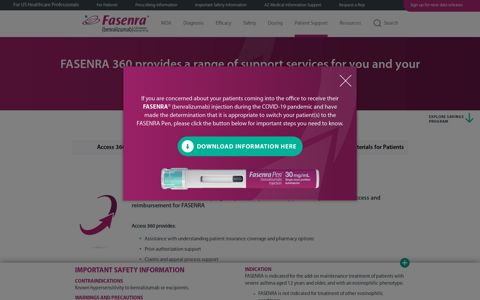Patient Support | Fasenra® (benralizumab) | For HCPs