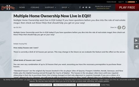 Multiple Home Ownership Now Live in EQII! - Everquest 2