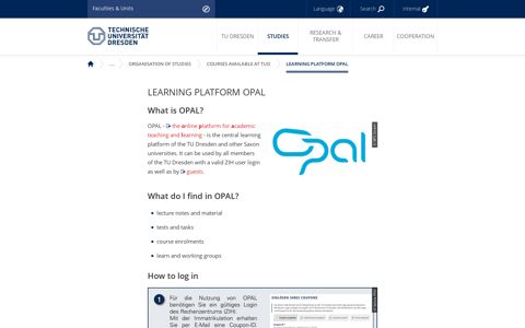 Learning platform OPAL — Studies — TU Dresden