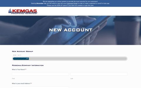 New Account | Kemgas