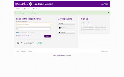 Sign into : Gradarius Support