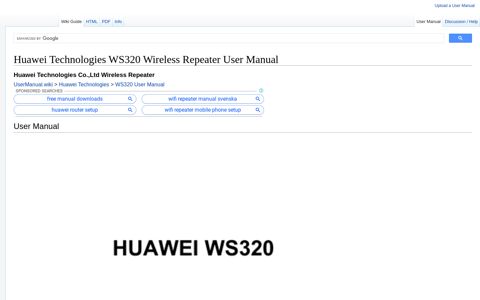 Huawei Technologies WS320 Wireless Repeater User Manual