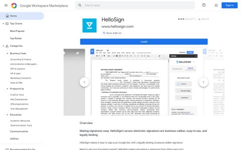 HelloSign - Google Workspace Marketplace