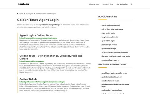 Golden Tours Agent Login ❤️ One Click Access - iLoveLogin