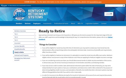 Ready to Retire - Kentucky Retirement Systems