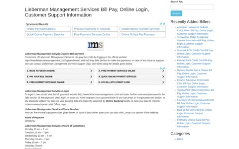 Lieberman Management Services Bill Pay, Online Login ...