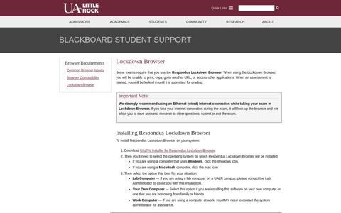 Lockdown Browser - Blackboard Student Support
