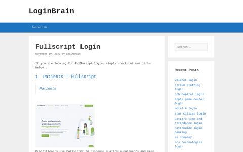fullscript login - LoginBrain