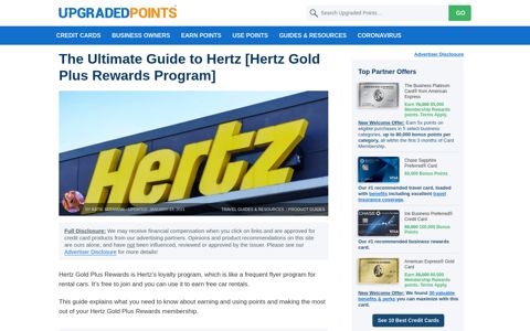 The Ultimate Guide to Hertz [Hertz Gold Plus Rewards Program]