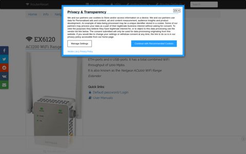 Netgear EX6120 Default Password & Login, Firmwares and ...