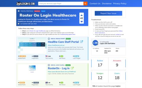 Roster On Login Healthecare - Logins-DB