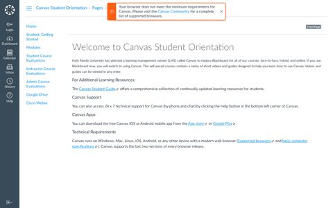 Welcome to Canvas Student Orientation - My Dashboard