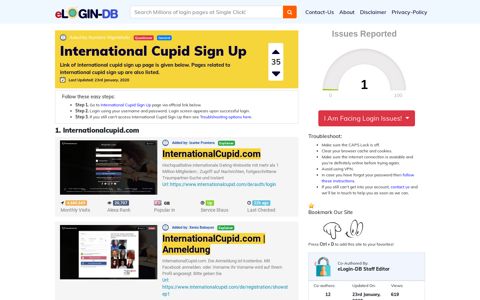 International Cupid Sign Up - A database full of login pages ...