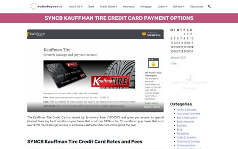 Kauffman Tire Credit Card Payment - MySynchrony Online ...