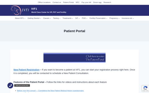Patient Portal | IVF1 - IVF1.com