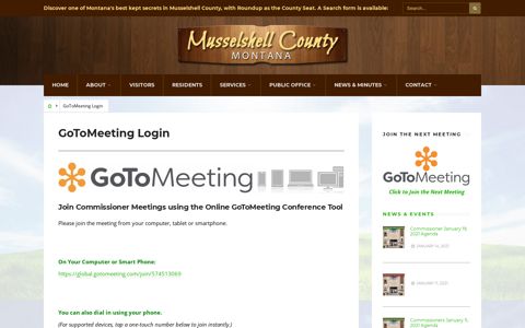 GoToMeeting Login - Musselshell County