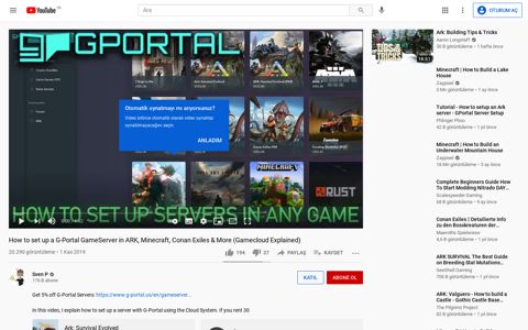 How to set up a G-Portal GameServer in ARK ... - YouTube