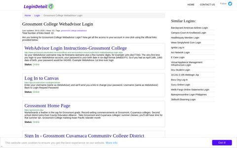Grossmont College Webadvisor Login - LoginDetail