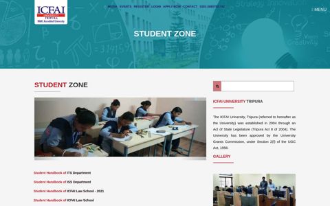 Student Zone | The ICFAI University Tripura | Full-time ...