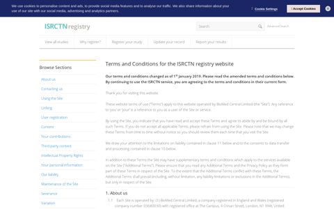 Terms and conditions - ISRCTN